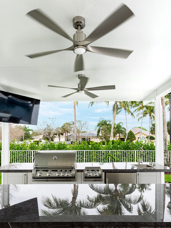 White patio cover in backyard